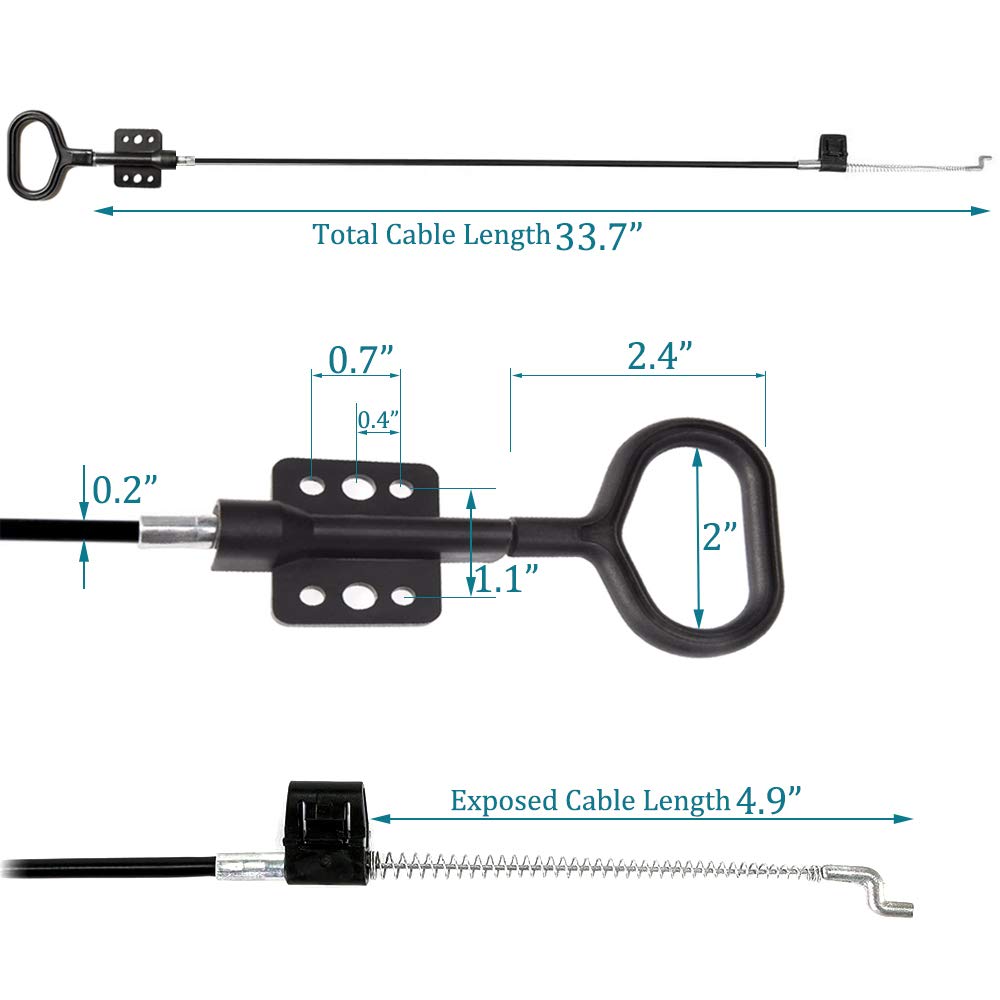 ttmagic 2Pcs Recliner Cables Replacement D-Ring Pull Handle, Metal Recliner Release Cable, Exposed Cable Length 4.9", Total Length 33.7", Fit Ashley and Most Recliner