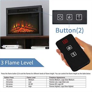 MATHROSE 26 Inch Electric Fireplace Insert LED 1400W/120V Embedded&Freestanding 3D Realistic Flame Effect Heater with Remote Control, Overheating Protection