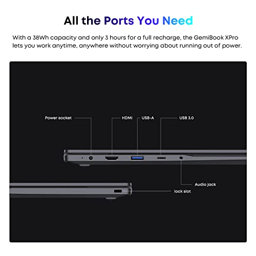 CHUWI Upgraded GemiBook XPro Intel N100 Laptop, 14.1'' Windows 11 Laptop Computer 8GB RAM 256GB SSD, 12th Gen Intel Alder Lake N100 (Up to 3.4GHz), 1920X1080 FHD Display, HDMI/WiFi 6/BT5.2/Webcam/38WH