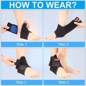 Kids Ankle Brace Supports Breathable Neoprene Ankle Stabilizer Adjustable Child Ankle Protector Wraps Sports Dance Foot Support Arch Supports for Sports Protection Ankle Sprain Joint Pain 2PCS