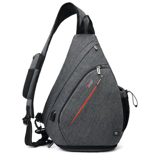 TUDEQU Sling Bag for Men Crossbody Backpack,8 Pockets Sling Backpack Mens Sling Bag,19L Sling Pack,One Strap Backpack for Men