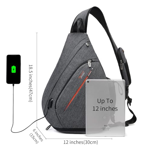 TUDEQU Sling Bag for Men Crossbody Backpack,8 Pockets Sling Backpack Mens Sling Bag,19L Sling Pack,One Strap Backpack for Men