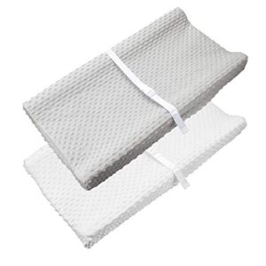 changing pads covers, ultra soft plush changing table covers breathable changing table changing pad covers suit (white+gray)