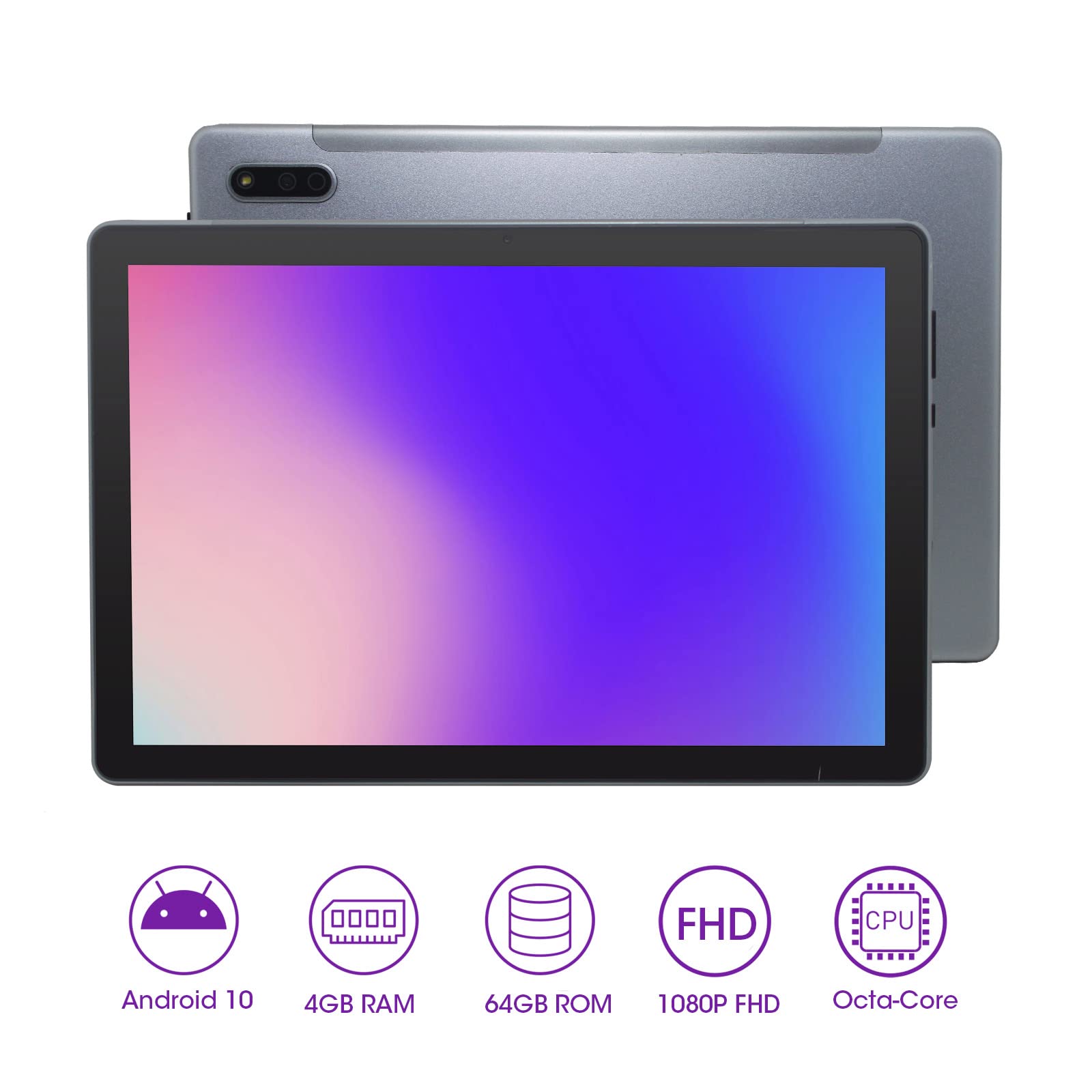 CWOWDEFU Gaming Tablet 10 Inch with Keyboard Android Tablet Octa Core 64GB 1080p Full HD INCELL Touchscreen Tablet 2.4G / 5G WiFi Tabletas GPS