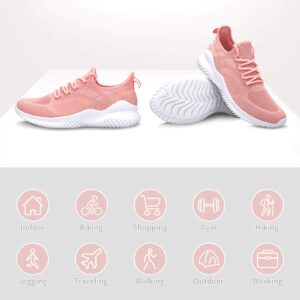 Flysocks Slip On Sneakers for Women-Fashion Sneakers Walking Shoes Non Slip Lightweight Breathable Mesh Running Shoes Comfortable Pink 9.5