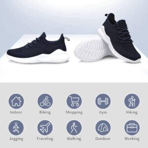 Flysocks Slip On Sneakers for Women-Fashion Sneakers Walking Shoes Non Slip Lightweight Breathable Mesh Running Shoes Comfortable Navy 6.5