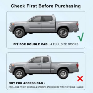 JKCOVER Premium Custom Liner Mat Accessories Compatible with Toyota Tacoma 2016 2017 2018 2019 2020 2021 2022 2023, Cup Holder, Door Pocket and Center Console Inserts 19 Pcs (Double Cab, Gray Trim)