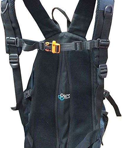 Amlrt 2 Pack Backpack Chest Strap- Nylon -Suitable for Webbing on The Backpack up to1in.(Wolf Grey