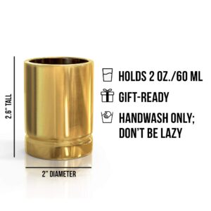 Straight Shooter 50 Caliber Shot Glass Groomsmen Gifts For Dad Birthday Gift Man Cave Furniture Cool Shot Glasses Tumbler Bulk Shot Glasses Funny Gifts for Men Set 4 of Ceramic