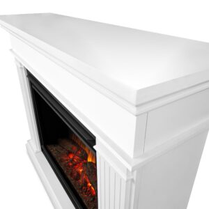 Real Flame Centennial Grande Electric Fireplace, Free-Standing with Mantel & Real Wood Finish - 6 Flame Colors, 5 Brightness Levels