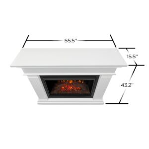 Real Flame Centennial Grande Electric Fireplace, Free-Standing with Mantel & Real Wood Finish - 6 Flame Colors, 5 Brightness Levels