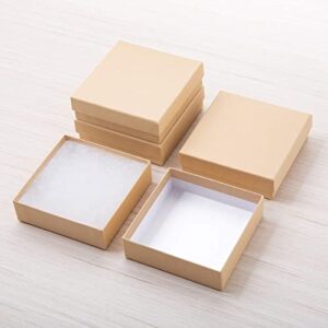 GEFTOL Jewelry Gift Boxes 20 Pack 3.5x3.5x1 Inch Cardboard Jewelry Boxes,Small Gift Boxes for Jewelry Earrings Necklaces Handmade Bangles Bracelets(Brown)