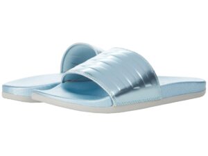 adidas women's adilette comfort slides sandal, vision metallic/vision metallic/grey, 11