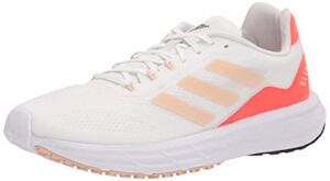 adidas women's sl20.2 running shoe, white/halo blush/solar red, 8.5