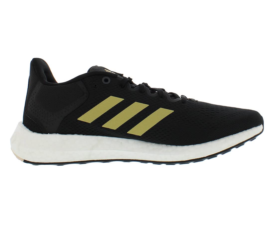 adidas Women's Pureboost 21 Running Shoe, Black/Gold Metallic/Grey, 10