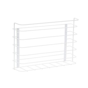 household essentials white tall basket organizer | mounts to solid cabinet doors or walls