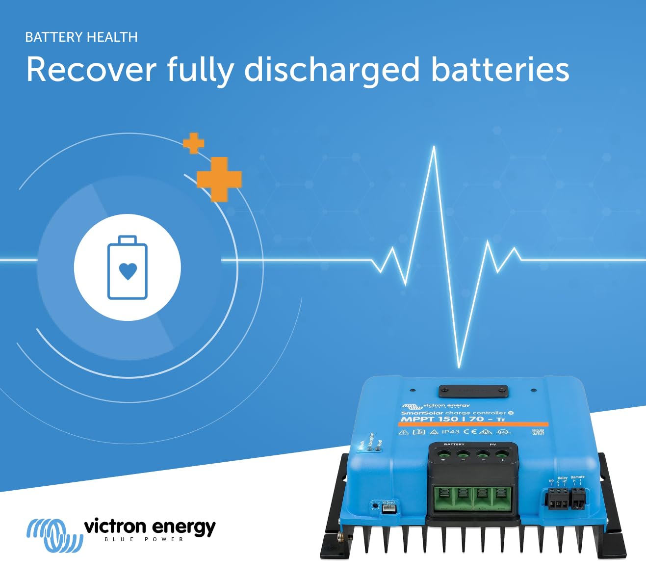 Victron Energy SmartSolar MPPT Tr 150V 70 amp 12/24/36/48-Volt Solar Charge Controller (Bluetooth)