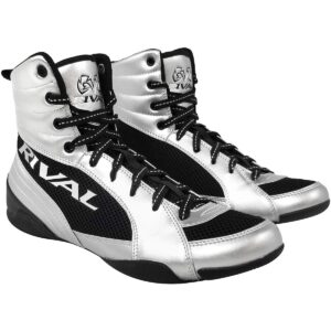 rival boxing rsx-guerrero deluxe mid-top boxing boots - 10 - silver