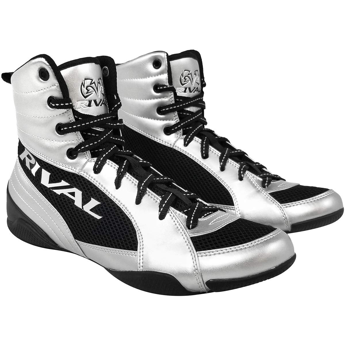 RIVAL Boxing RSX-Guerrero Deluxe Mid-Top Boxing Boots - 10 - Silver