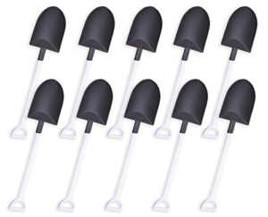 oaaxbbecco novelty mini shovel shape spoons cute disposable plastic dessert spoons (50 black+white model 2)