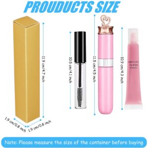 Lip Gloss Packaging,Empty Paper Boxes for Lipgloss Packaging Lip Gloss Boxes,Mascara Wand Tube Boxes Long Gold Lipgloss Case,Foldable Sample Wrapping DIY Makeup Organzier Storage(50PCS 4.7x0.8x0.8)