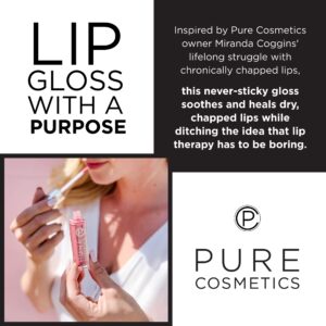 Pure Cosmetics Pure Illumination Lip Gloss with Light and Mirror - Hydrating, Non-Sticky Lanolin Lip Glosses in Push Button LED-Lit Lip Gloss Tube for Easy On-The-Go Application, Girl Crush