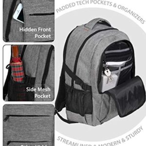 Rockland Business Pro USB Laptop Backpack, Grey, Large