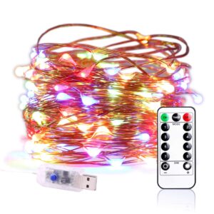 anlaibao color changing fairy string lights, upgrade 33 ft 100 led 16 colors 12 modes with remote control usb lights for bedroom garden party christmas decoration
