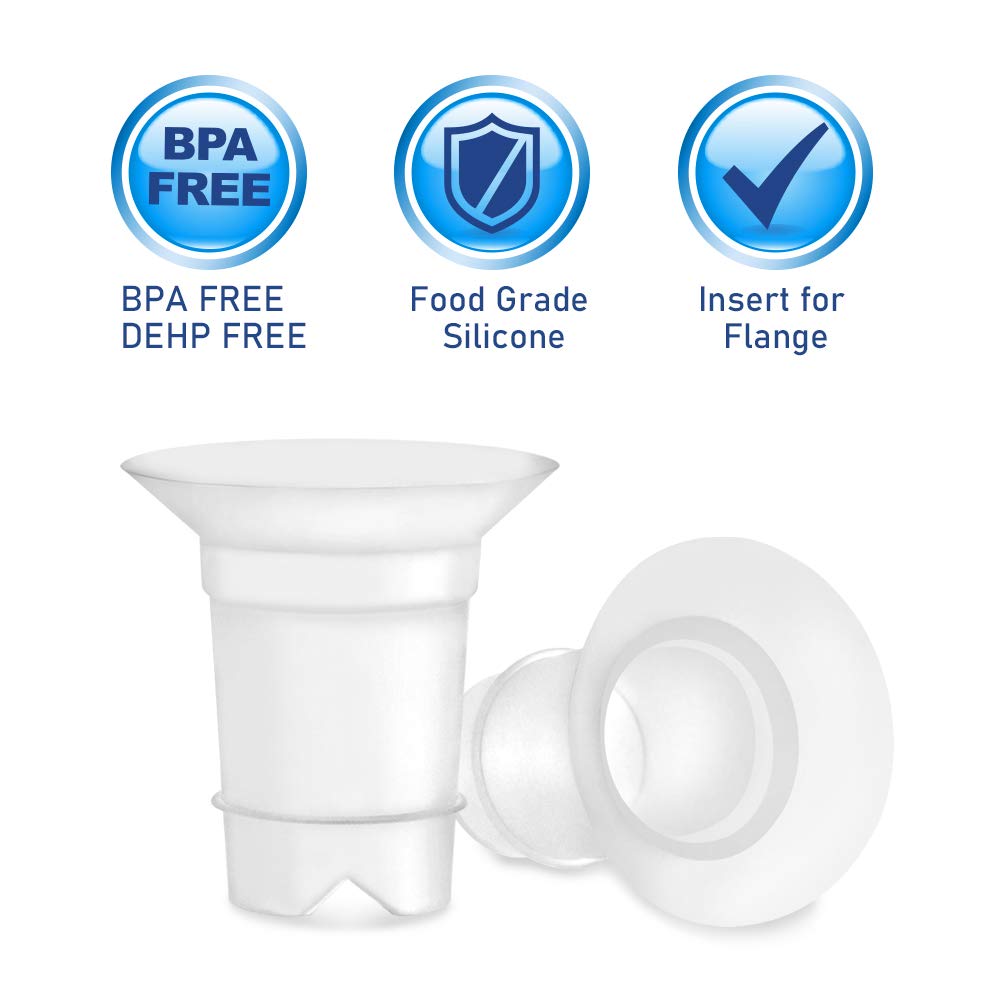 Maymom Flange Insert 13 mm Compatible with Medela/Spectra/Momcozy 24 mm Shields/Flanges. Use with Medela Freestyle and Momcozy S9/S11/S12 to Reduce Nipple Tunnel Down to 13 mm; 2pc