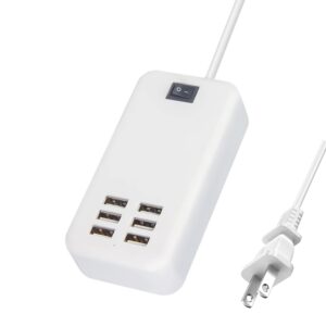 6 ports usb charger hub desktop us plug ac power wall travel charging adapter slots charging station
