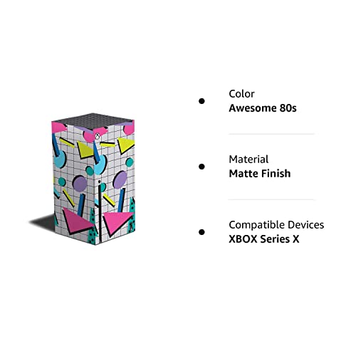 MIGHTY SKINS Skin Compatible with Xbox Series X - Awesome 80s | Protective, Durable, and Unique Vinyl Decal wrap Cover | Easy to Apply and Change Styles | Made in The USA (MIXBSERX-Awesome 80s)