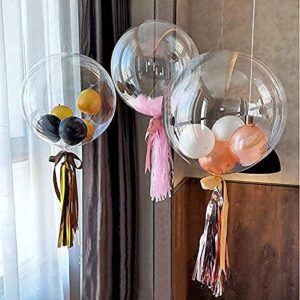 Clear Balloons, Pre Stretched 20" Clear Balloons Transparent 15Pcs Big BoBo Bubble Balloons for Indoor Outdoor Christmas New Year Party Decoration