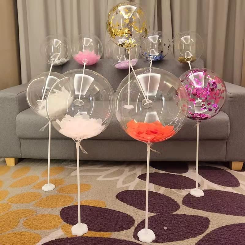 Clear Balloons, Pre Stretched 20" Clear Balloons Transparent 15Pcs Big BoBo Bubble Balloons for Indoor Outdoor Christmas New Year Party Decoration