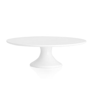 kanwone 12-inch porcelain round cake stand, cake plate, dessert stand, cake stand for party, home decorating stand, white