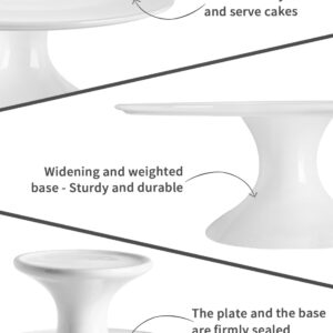 Kanwone 12-Inch Porcelain Round Cake Stand, Cake Plate, Dessert Stand, Cake Stand for Party, Home Decorating Stand, White