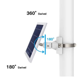 Outdoor Mount for Ring Solar Panel,Ring Super Solar Panel,Eufy,Wyze,Reolink，Arlo Solar Panels,Fits 1.96-7.87" Pole, Tree, Cylindri Rail, Drainage Pipe, No Punching(White, 1 Pack)
