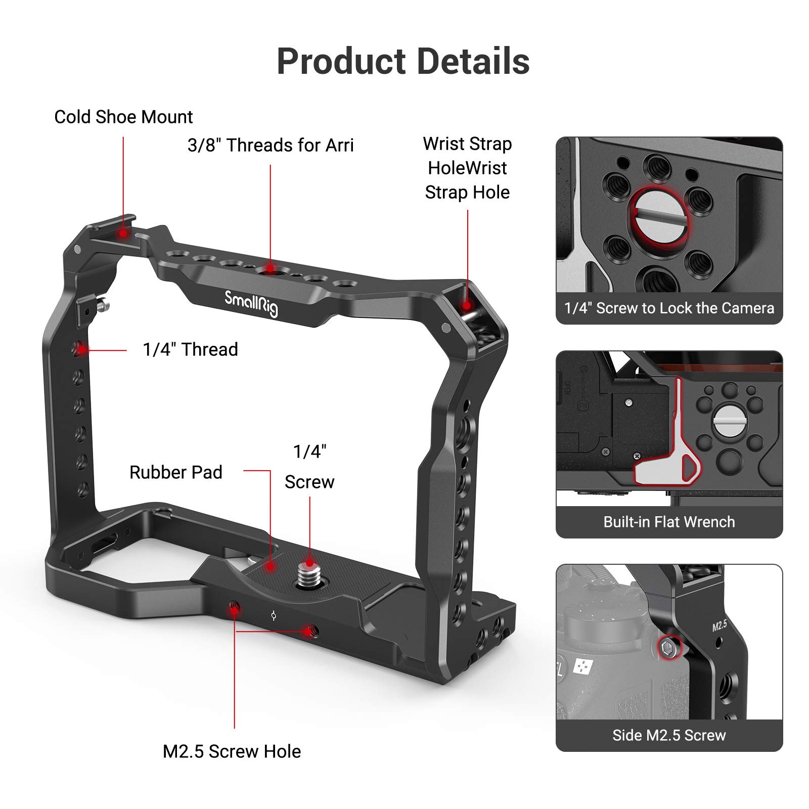 SMALLRIG Light Weight Camera Cage for Sony A7 III / A7R III / A9 Camera - 2918