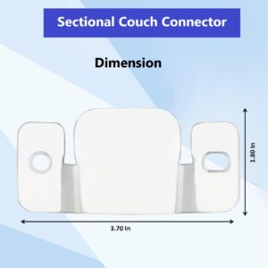 Merrian Living Sectional Couch Connector, Sofa Interlocking Connector, 4 Pcs Pack, Couch Replacement Parts, Flush Mount Bracket with Screws.