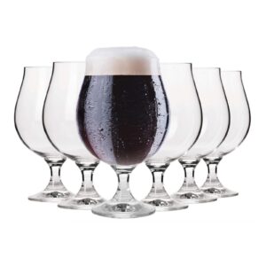 krosno dark ale stout beer glasses | set of 6 | 16.9 oz | elite collection | home restaurants parties | dishwasher safe | made in europe