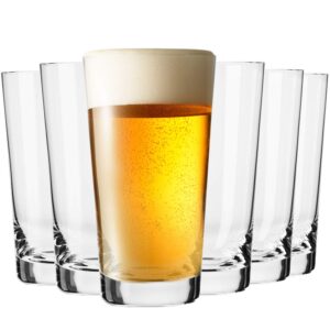 krosno wheat beer glasses | set of 6 | 17.9 oz | pure collection | perfect for home, restaurants and parties | dishwasher safe