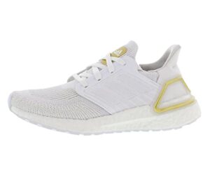 adidas women's ultraboost 20 athletic running shoes, white/white/gold metallic, 8.5