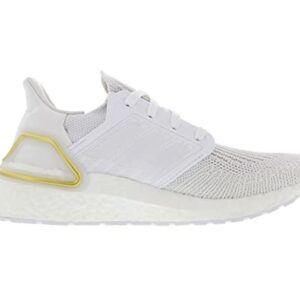 adidas Women's Ultraboost 20 Athletic Running Shoes, White/White/Gold Metallic, 8.5