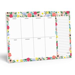 sweetzer & orange floral weekly planner notepad with daily planner agenda squares. 7x10" day planner 2024 - student planner, work planner and checklist pad