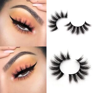 Veleasha Lashes 10 Pairs Natural Fluffy False Eyelashes Soft Wispy Lashes 3D Faux Mink Lashes Pack (V07)