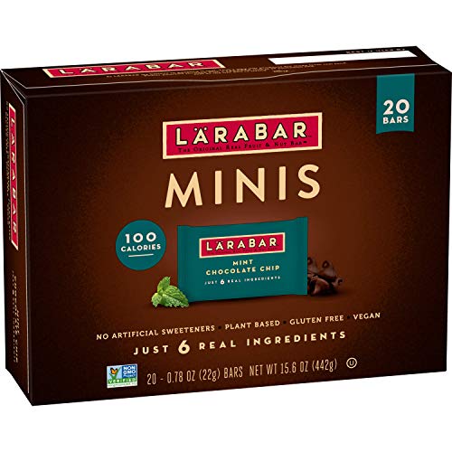 Larabar Mint Chocolate Mini Bars, Gluten Free Vegan Fruit & Nut Bars, 20 ct