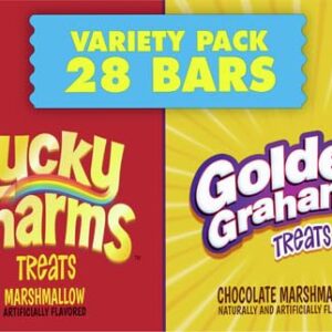 Golden Grahams Lucky Charms Breakfast Cereal Treat Bars Variety Pack, 28 ct