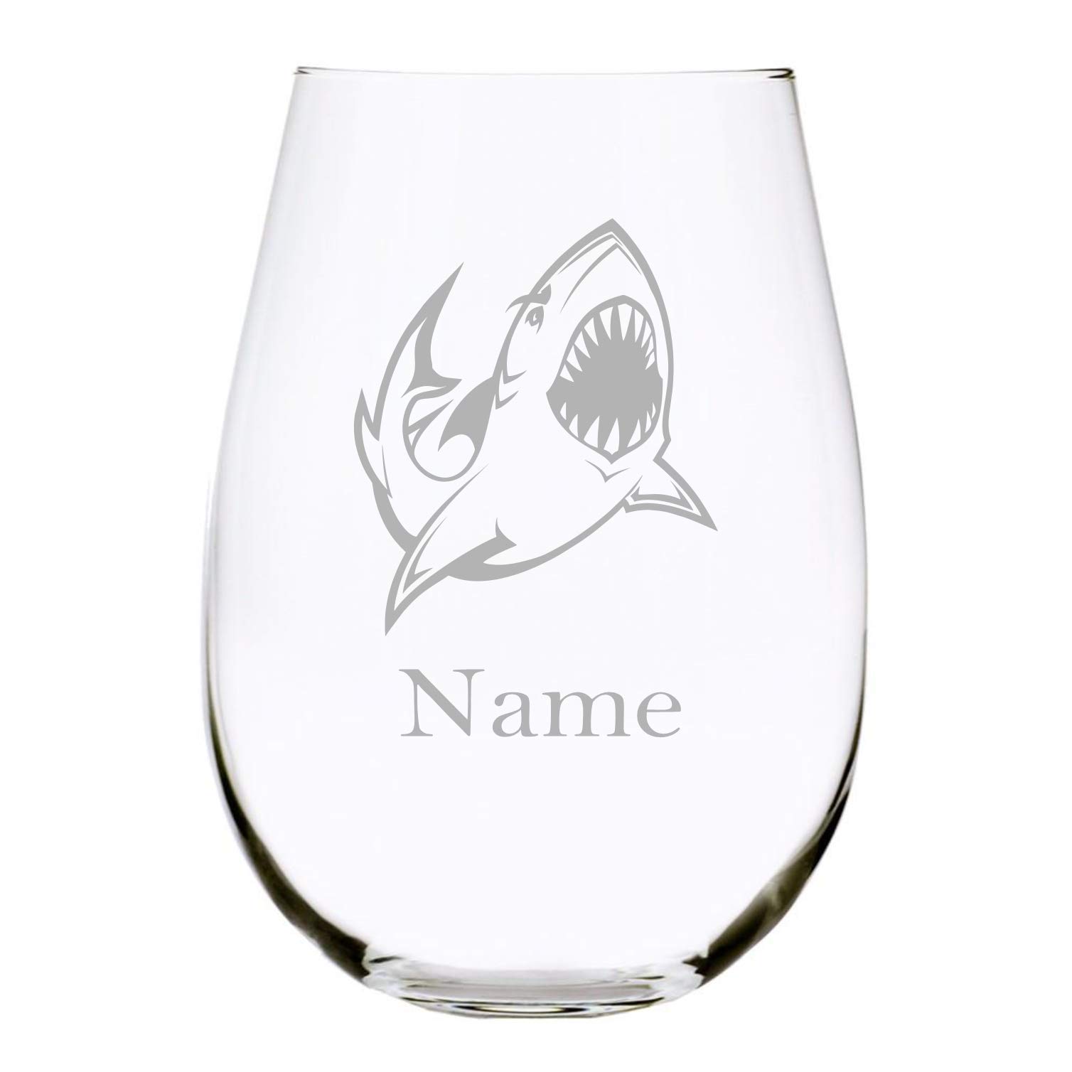 Shark with name 17 oz. stemless wine glass — 🛍️ The Retail Market