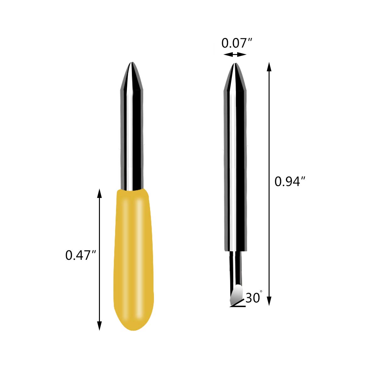 30 Pcs Replacement Blades for Explore Air 2 Vinyl Cutting Blade 30 Degree Cutting Plotter Blades Blades for Maker Expression Vinyl Cutter Machines (Yellow)