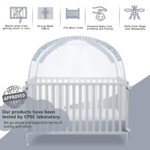 L RUNNZER Baby Crib Tent Crib Net to Keep Baby in, Pop Up Crib Tent Canopy Keep Baby from Climbing Out