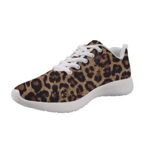 zfrxign womens sport fitness workout shoes comfortable casual cheetah sneakers for teens girl walking running shoes 8 light weight